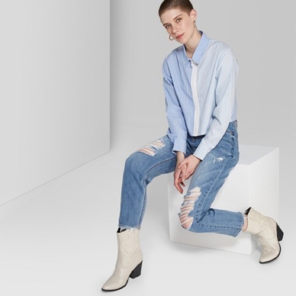 Wild fable high rise ripped mom jeans